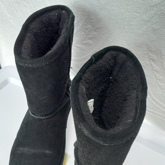 Black Suede BEARPAW Lined Snow Winter Boots Size 9 - Picture 5 of 13